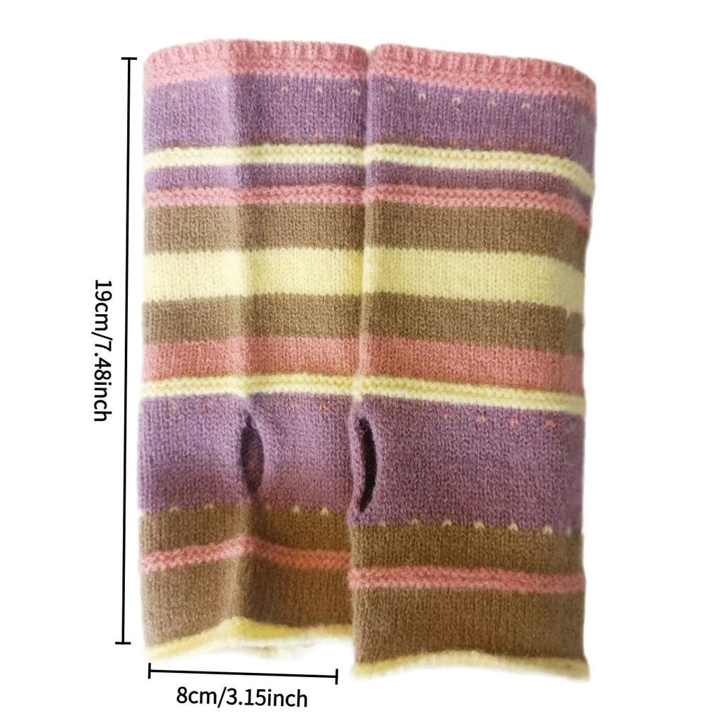 Gants en maille, 4 coloris, rayé