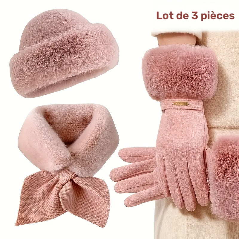 Ensemble 2 pièces — écharpe et gants en maille