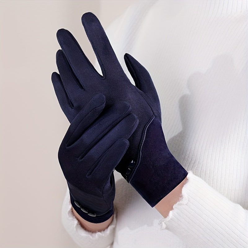 Gants coupe-vent thermiques en maille, 6 coloris, brodé
