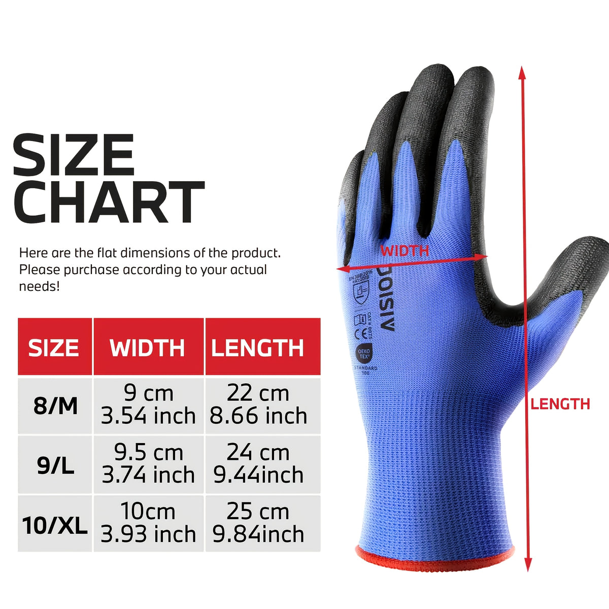 Gants de travail respirants en maille enduite — lot de 20 paires