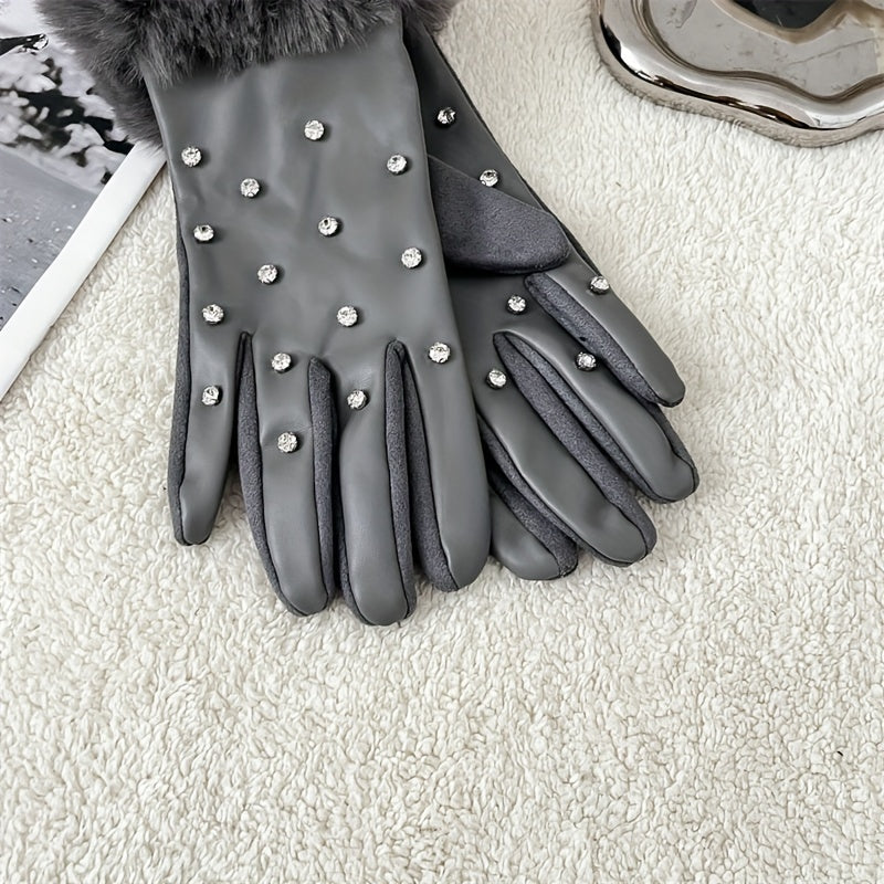 Gants doublés thermiques en cuir, 2 coloris