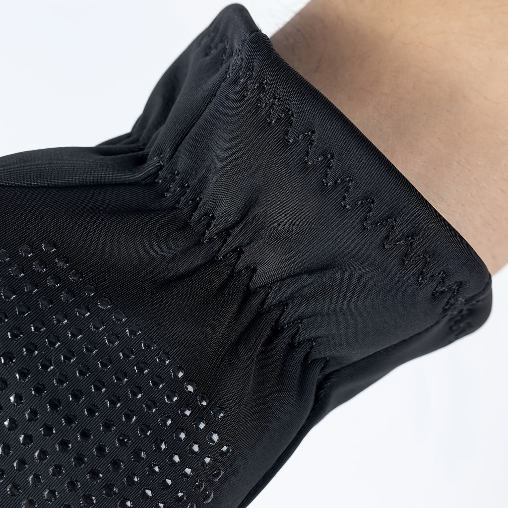 Gants tactiles coupe-vent en maille, noir