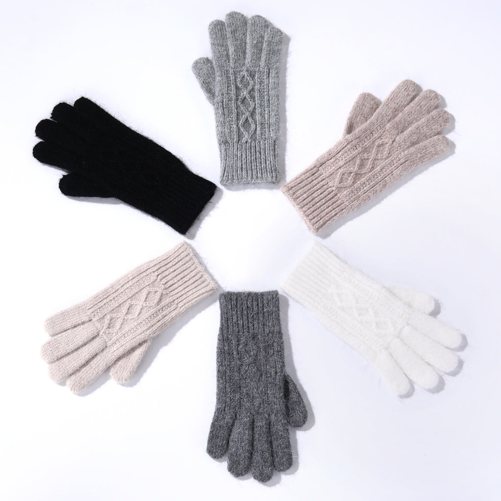 Gants à manchette longue à poignet côtelé en maille torsadée