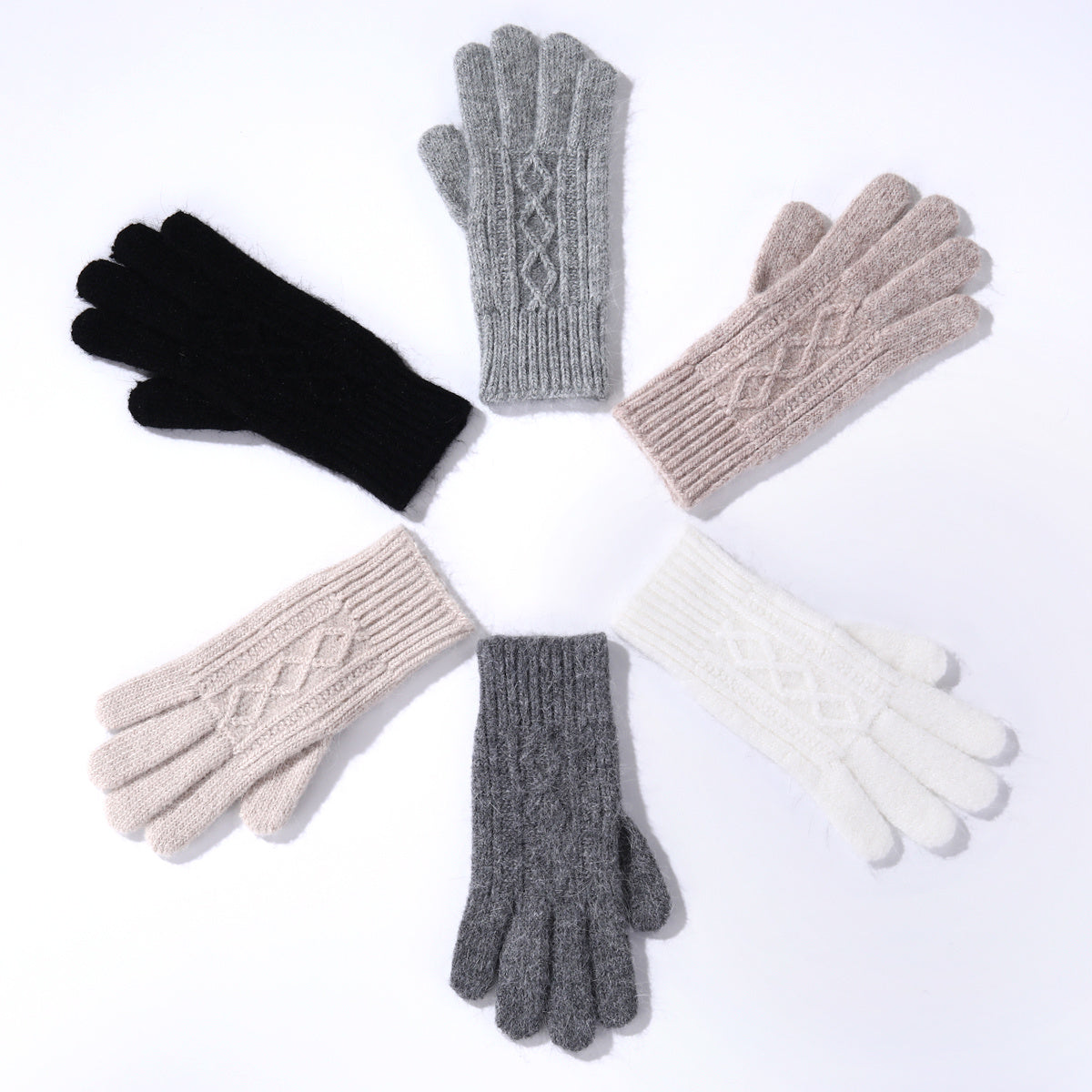 Gants à manchette longue à poignet côtelé en maille torsadée