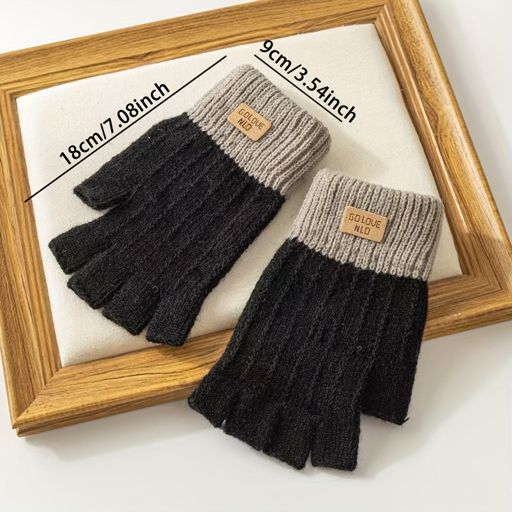 Gants sans doigts en maille, 6 coloris