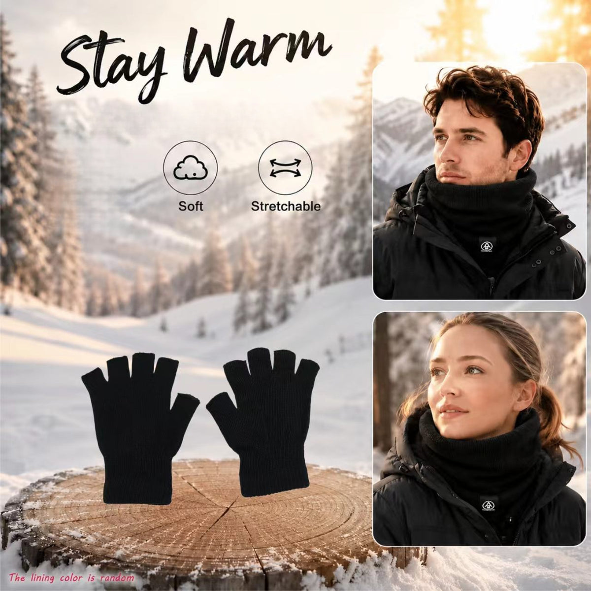 Gants en maille, tissé