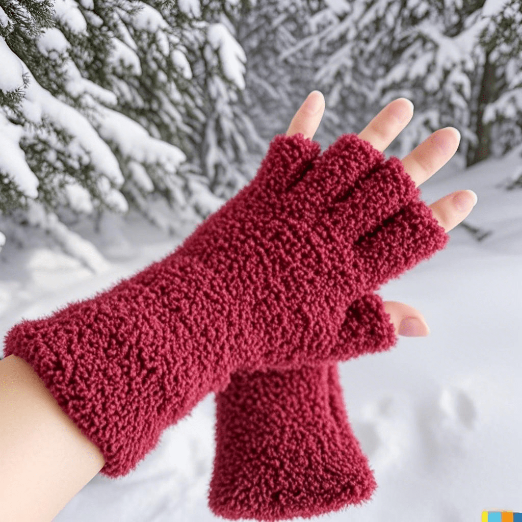 Gants longs en maille, noir