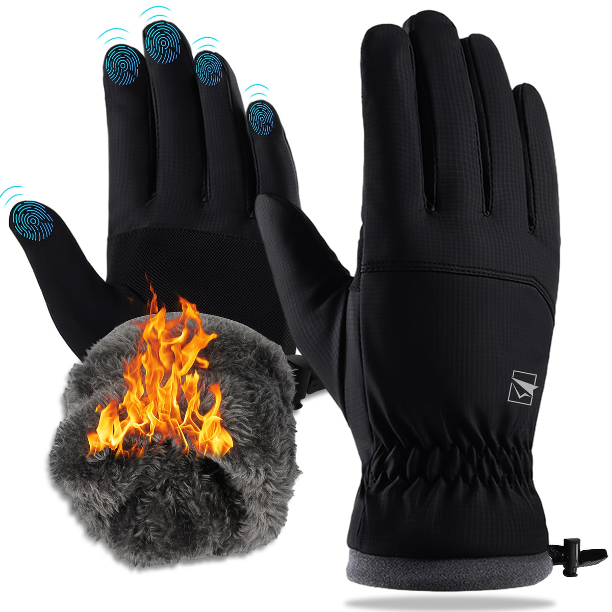 Gants tactiles à sangle de poignet en softshell