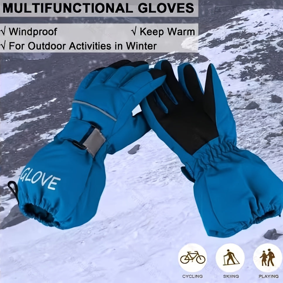 Moufles de ski imperméables en maille pour enfant
