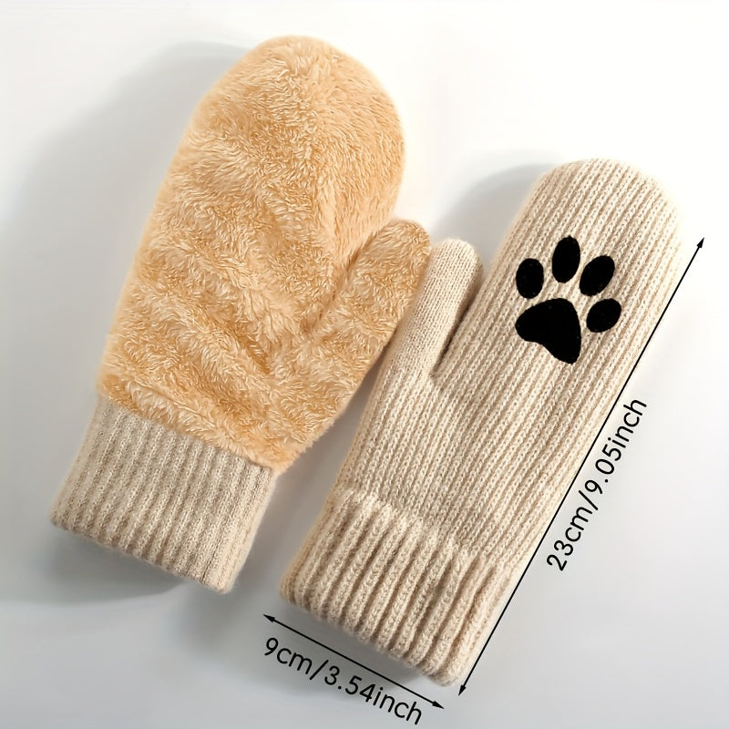 Gants mitaines doublés en cachemire