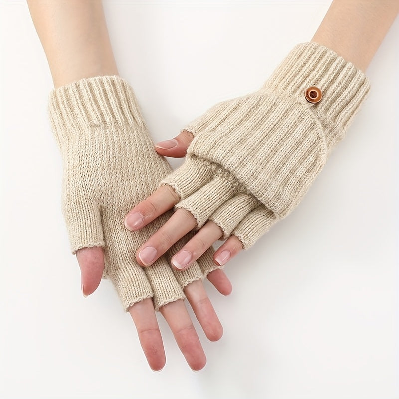 Gants mitaines coupe-vent thermiques en maille, 6 coloris