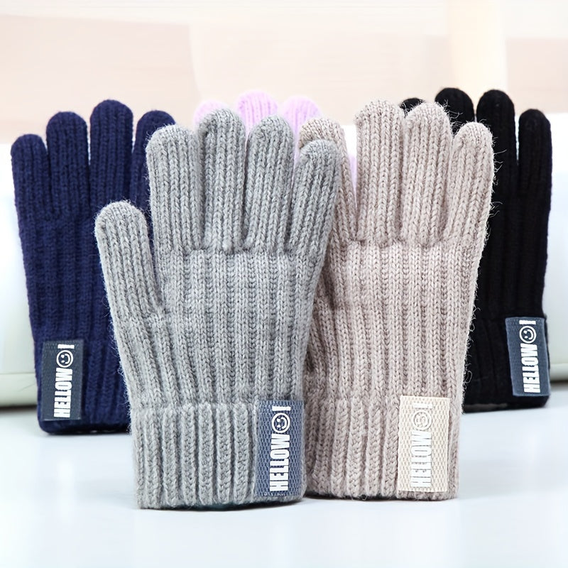 Gants à étiquette cousue en maille côtelée pour enfant