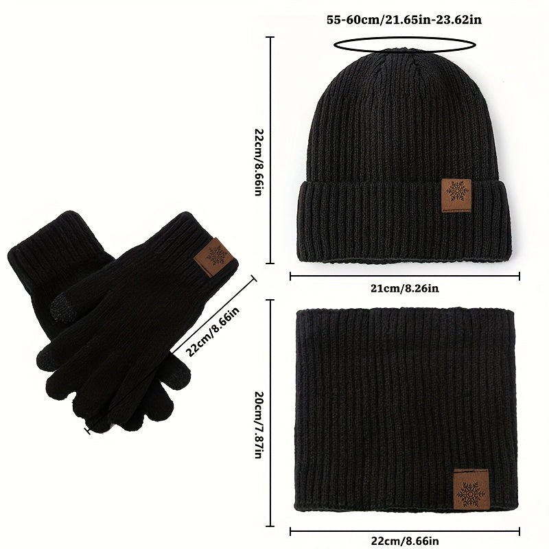 Gants de ski en maille — lot de 3 paires