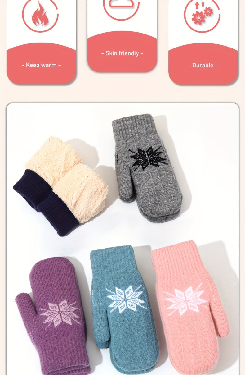 Gants mitaines thermiques en laine, 6 coloris