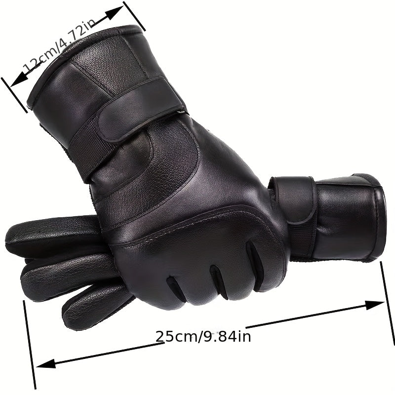 Gants mitaines coupe-vent thermiques en cuir
