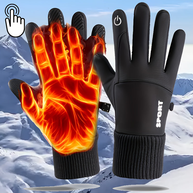 Gants tactiles antidérapants à poignet côtelé à picots en softshell