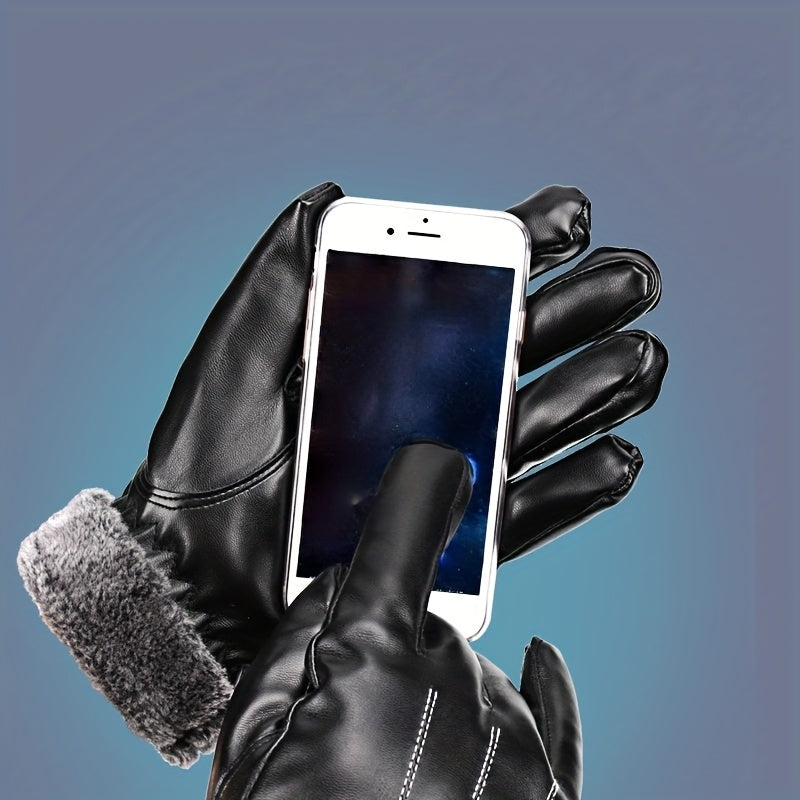 Gants tactiles thermiques en cuir