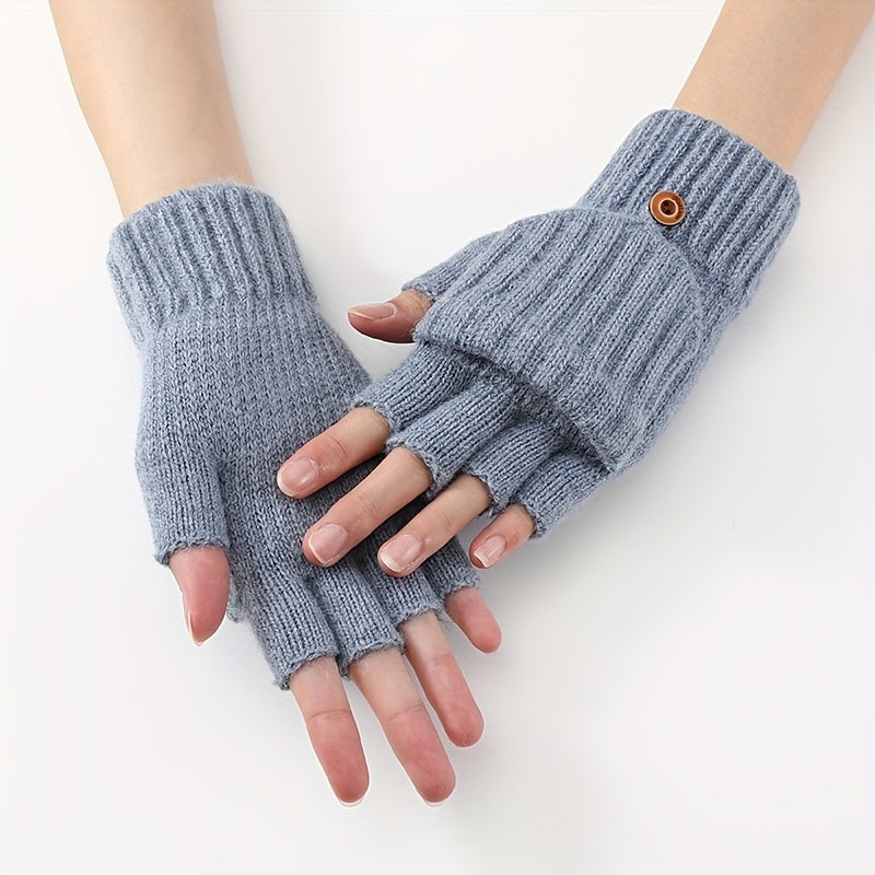 Gants mitaines coupe-vent thermiques en maille, 6 coloris