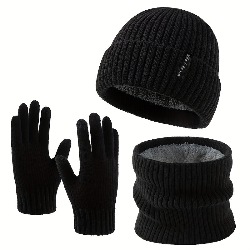 Gants doublés thermiques en maille — lot de 3 paires, 4 coloris