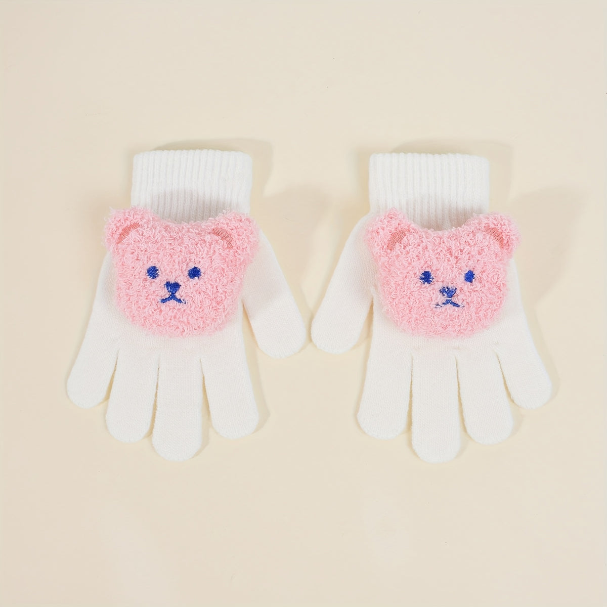 Gants Blancs et Ours Rose
