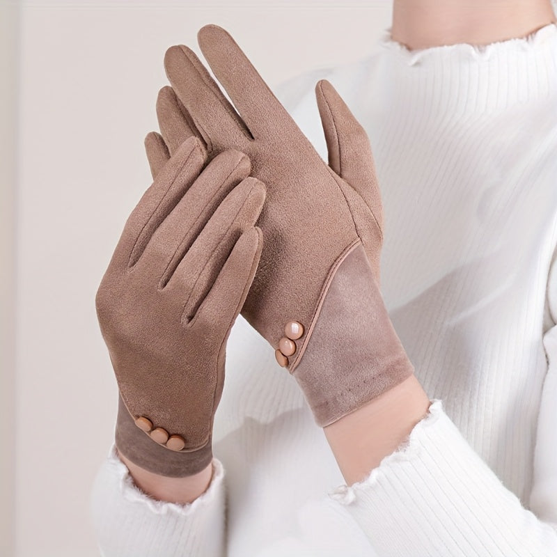 Gants coupe-vent thermiques en maille, 6 coloris, brodé