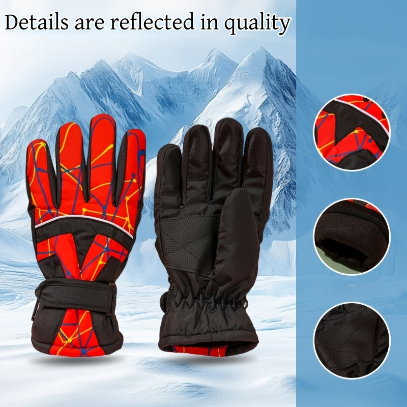 Gants en maille pour enfant, bleu foncé