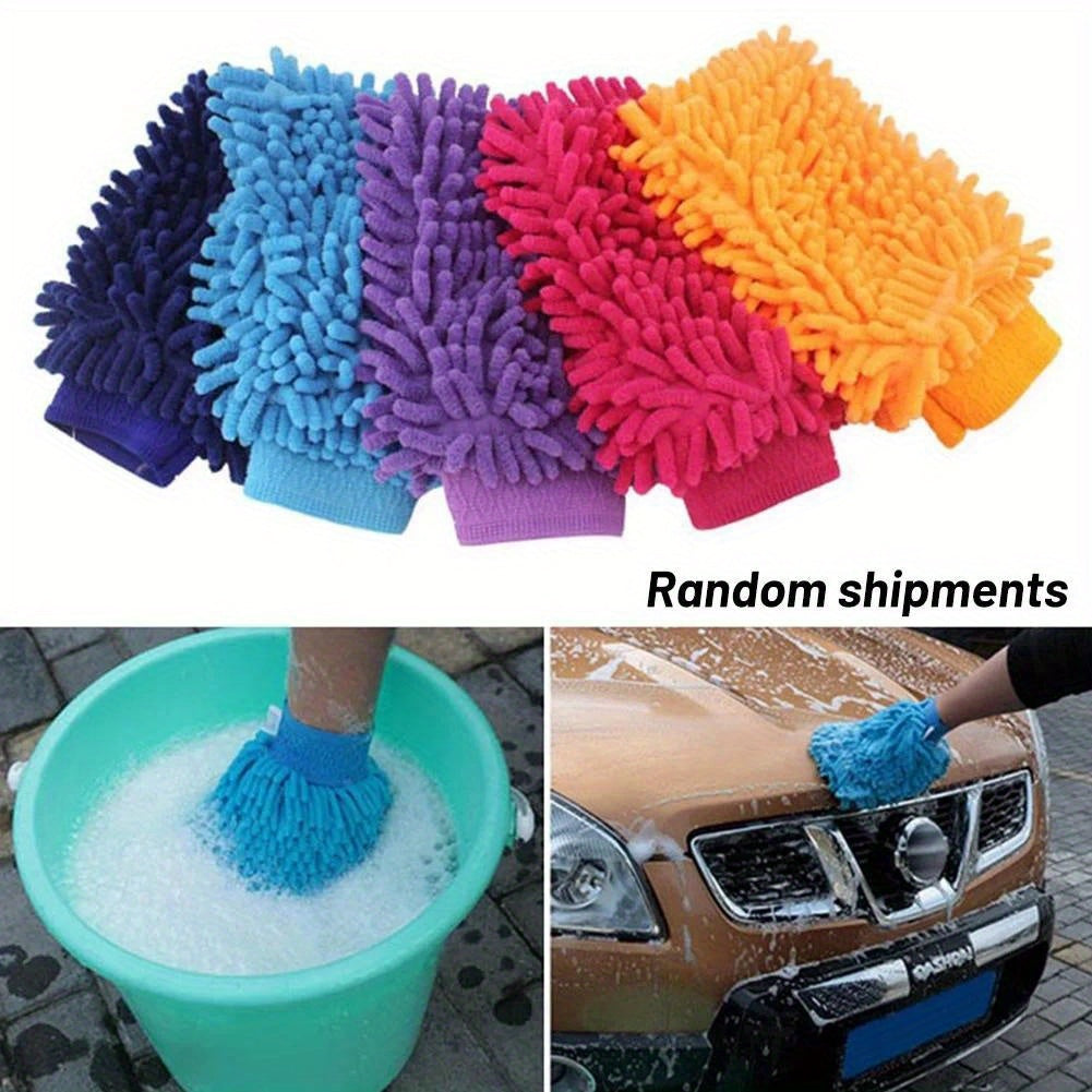 Gants de lavage en microfibre chenille — lot de 3 paires