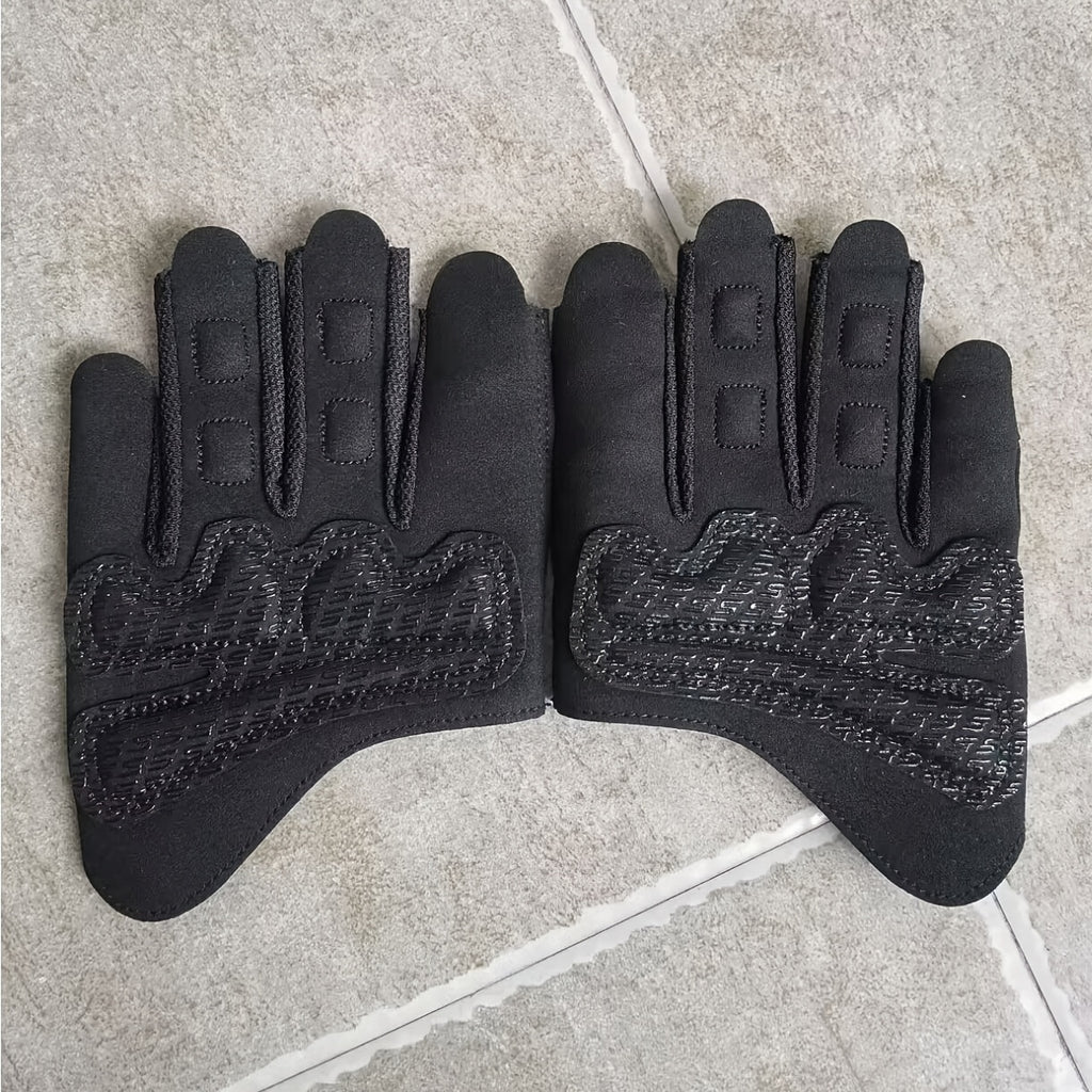 Gants sans doigts antidérapants fins en cuir, noir