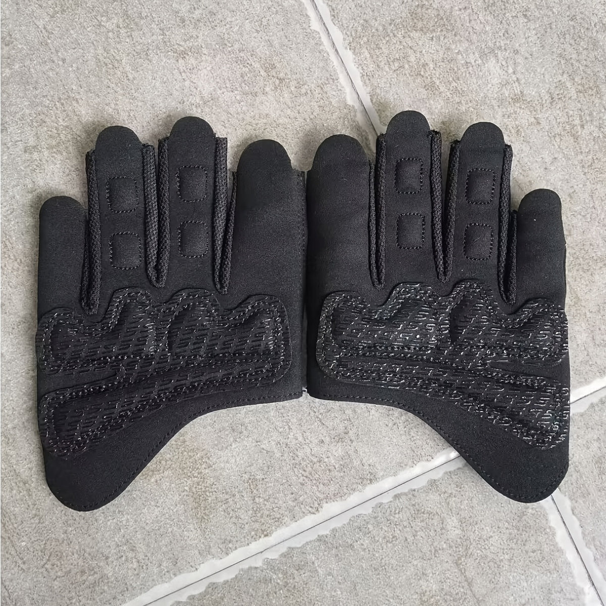 Gants sans doigts antidérapants fins en cuir, noir