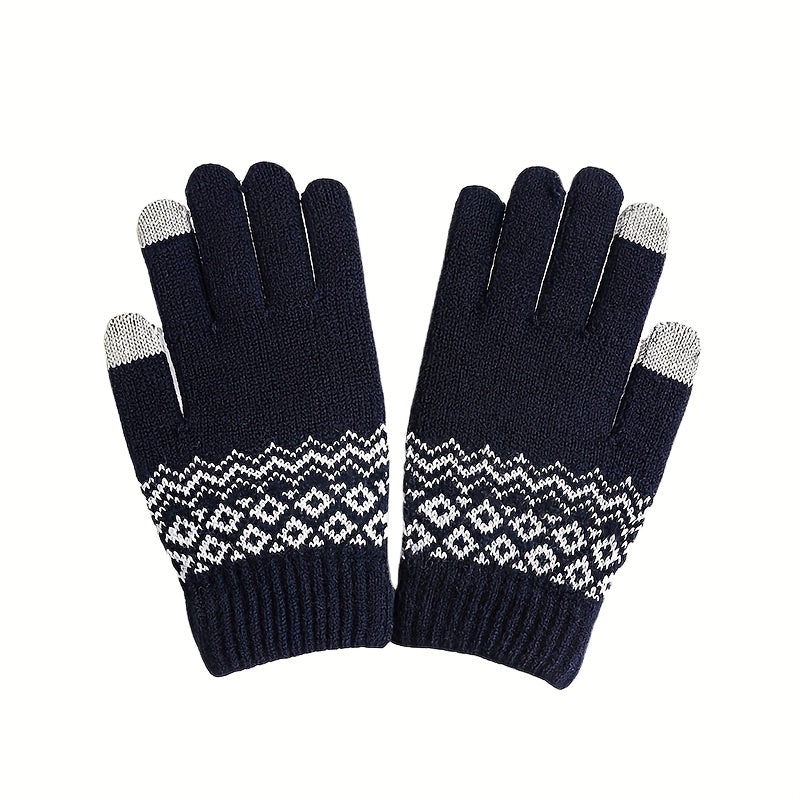 Gants tactiles à motif jacquard — lot de 2 paires