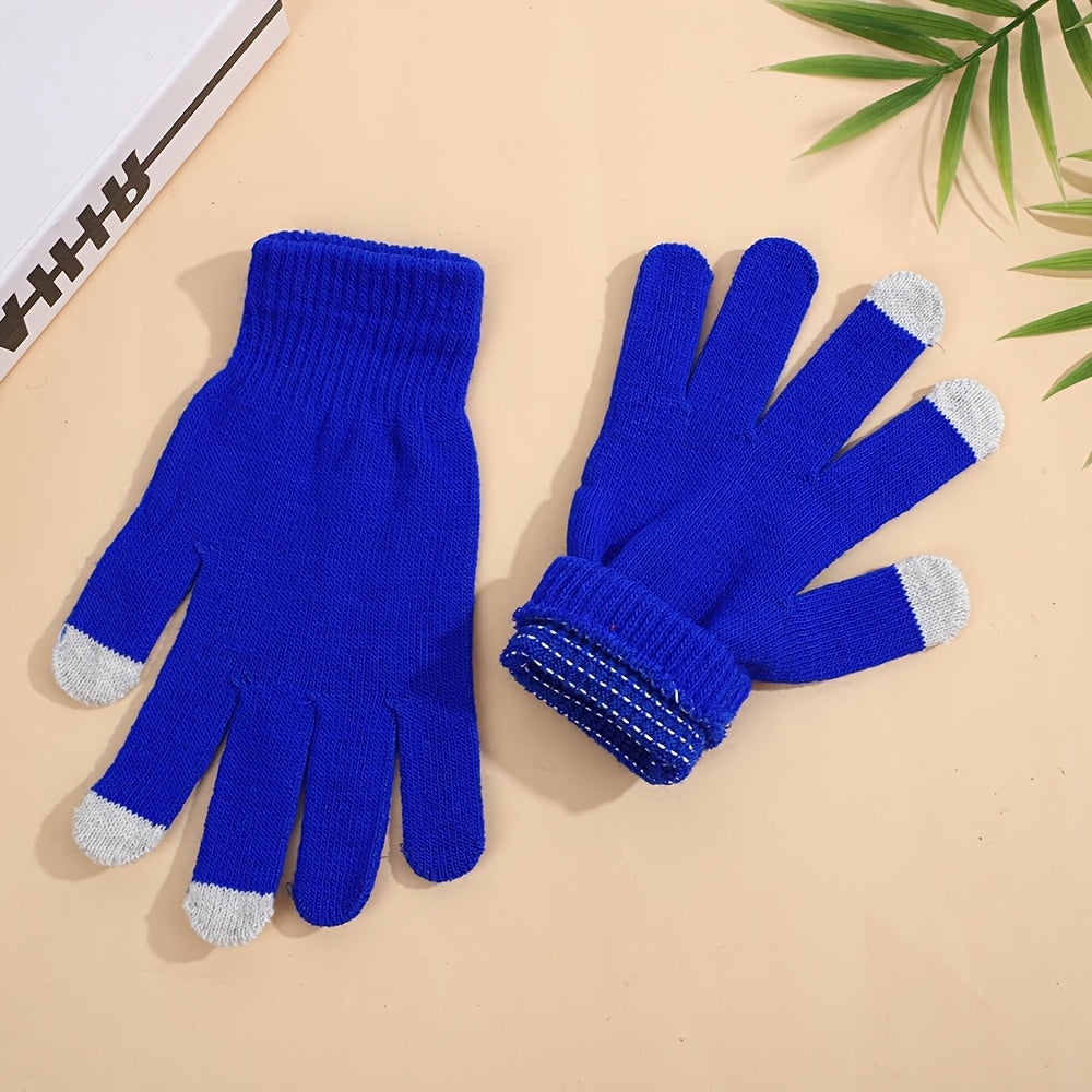 Gants tactiles thermiques en maille, 5 coloris