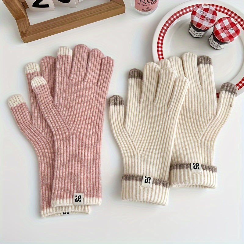 Gants mitaines en laine, 2 coloris