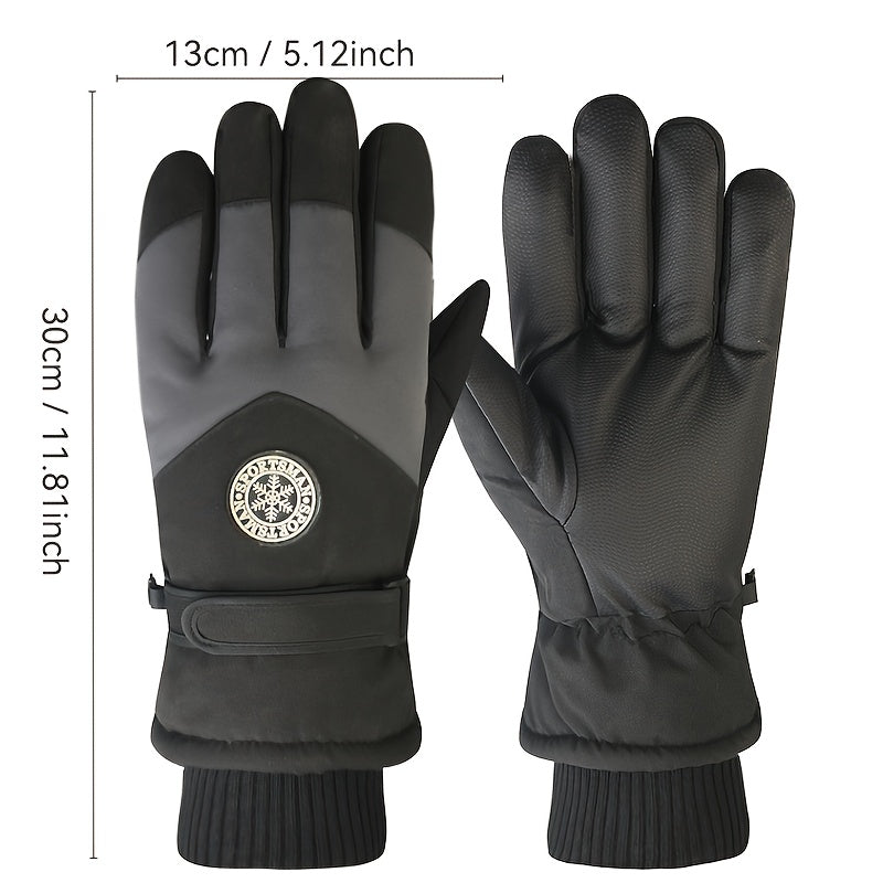 Gants de ski imperméables à poignet côtelé