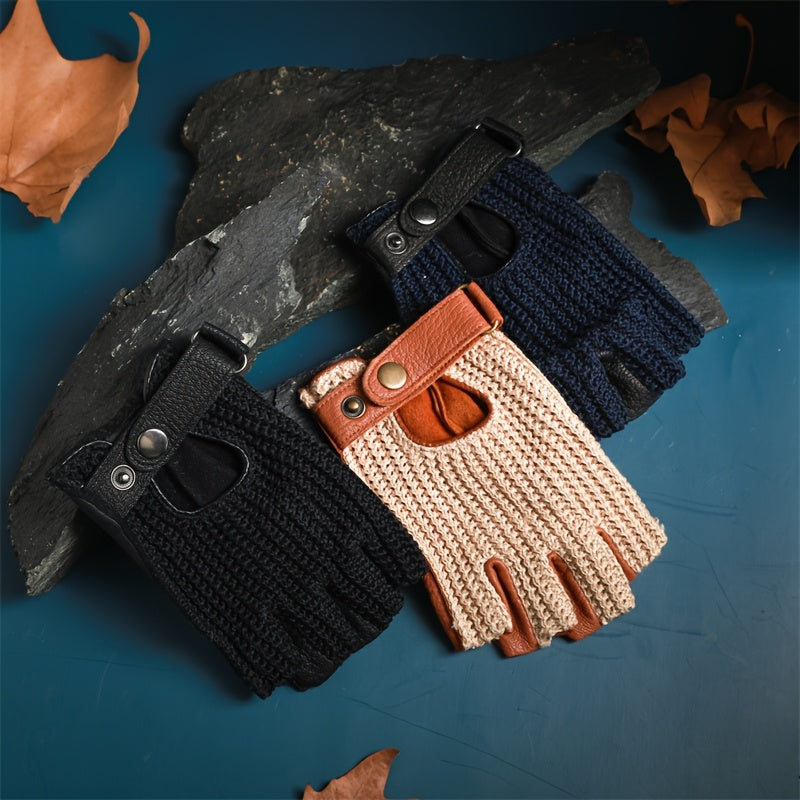 Gants sans doigts en cuir