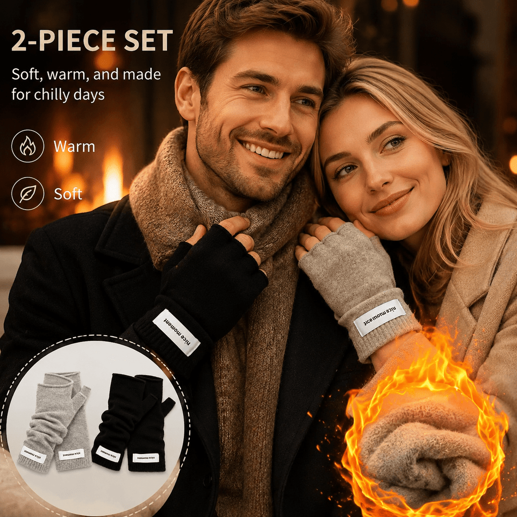 Gants sans doigts longs en coton — lot de 2 paires