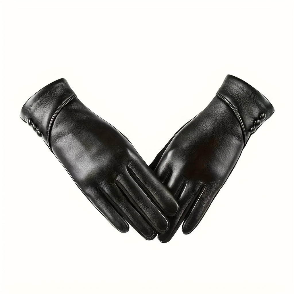 Gants doublés thermiques en simili cuir