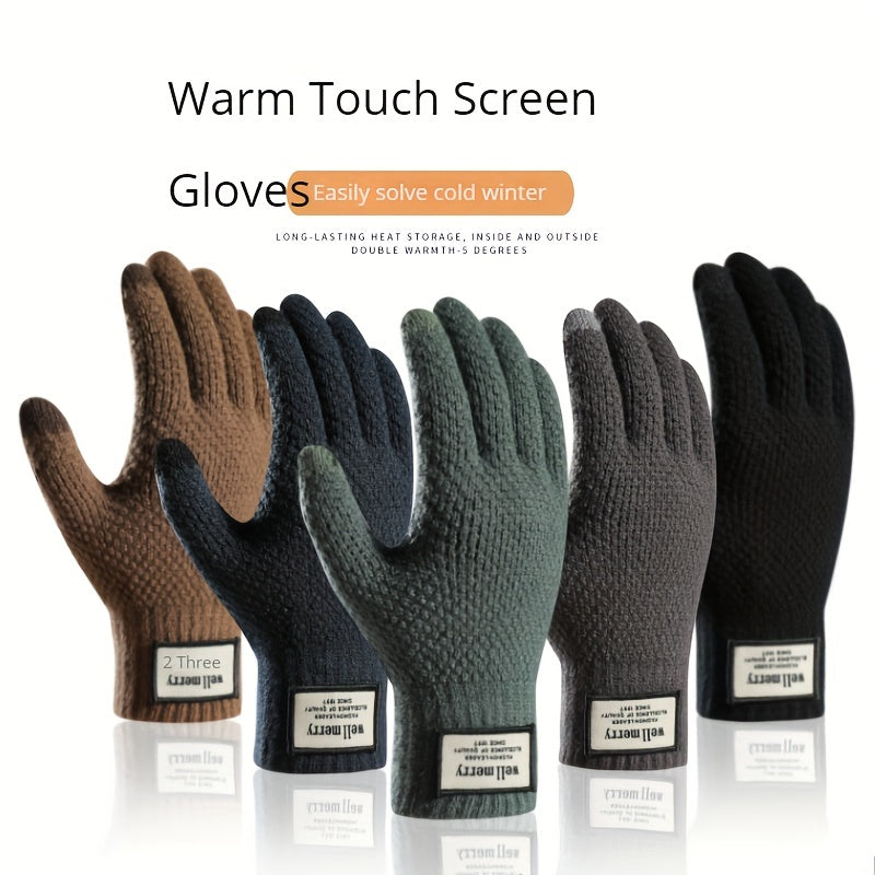 Gants thermiques en maille, 4 coloris, tactile