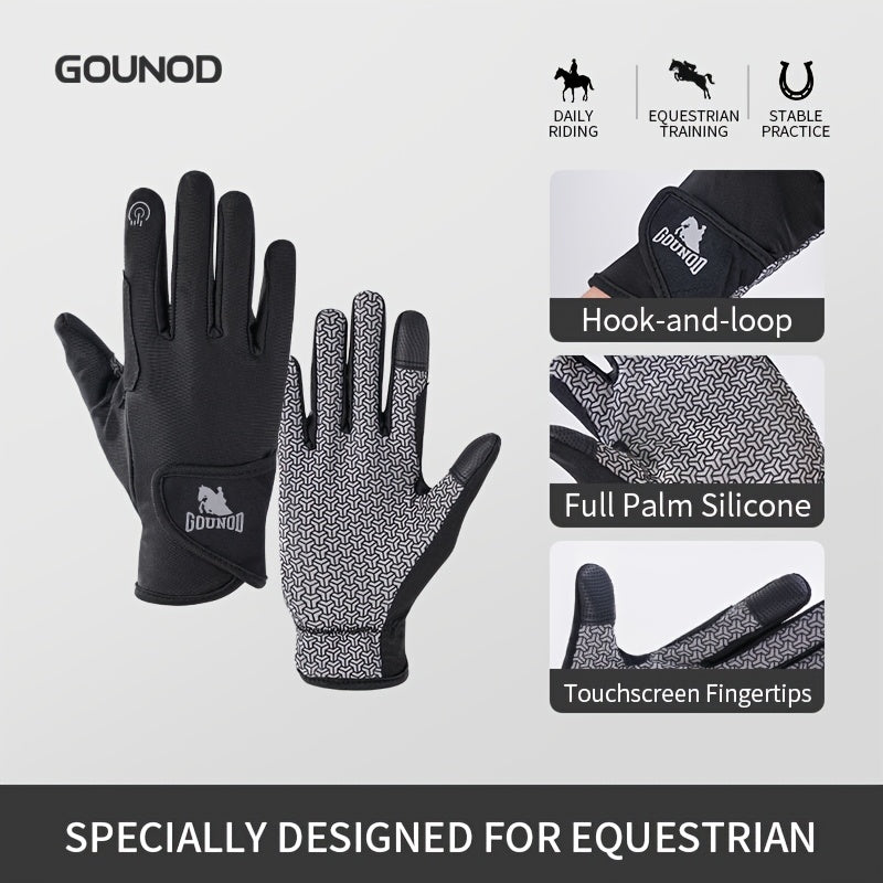 Gants d'équitation à paume renforcée à sangle de poignet en maille