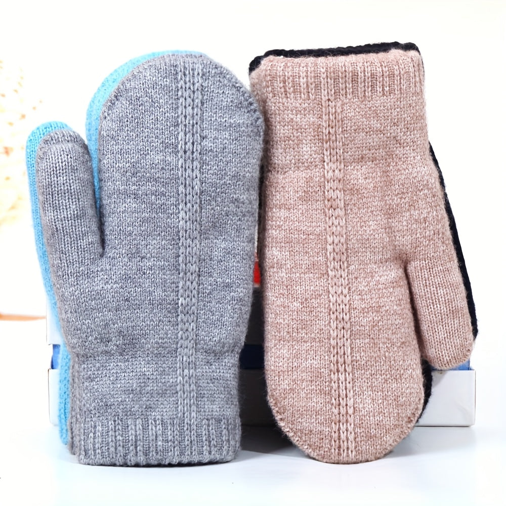 Gants mitaines doublés de ski en laine