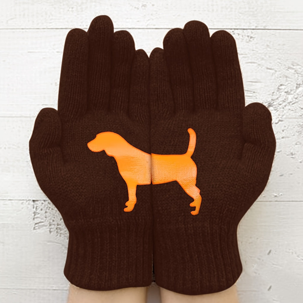 Gants thermiques en maille, 3 coloris, noir, gris foncé et café, café