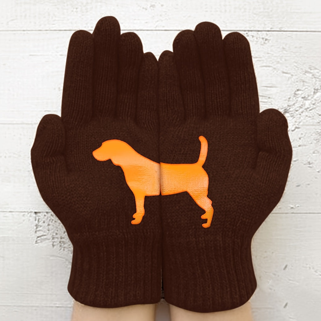 Gants thermiques en maille, 3 coloris, noir, gris foncé et café, café