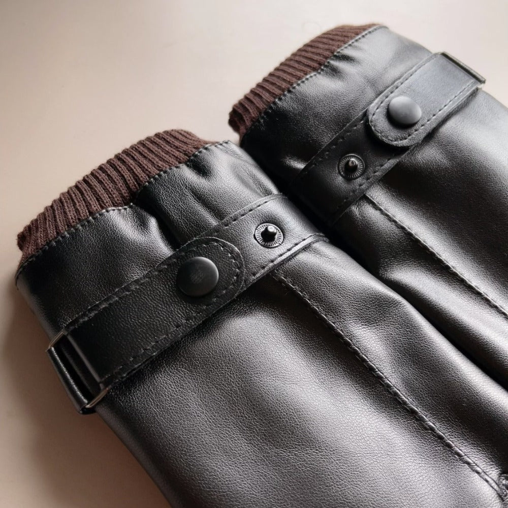 Gants coupe-vent en maille, noir