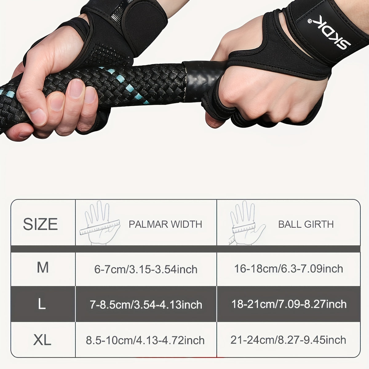 Gants de musculation à sangle de poignet à boucle