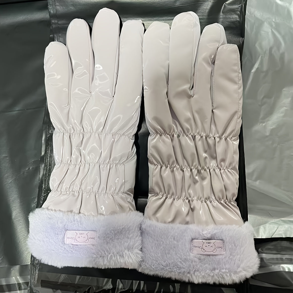 Gants coupe-vent thermiques en maille, pour le grand froid, 4 coloris, violet
