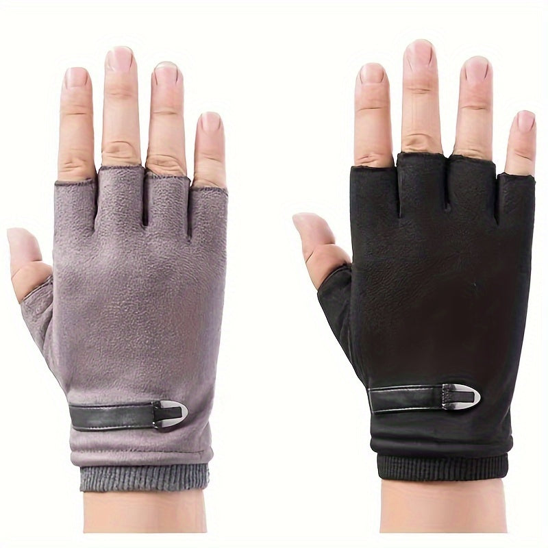 Mitaines à boucle décorative en suédine