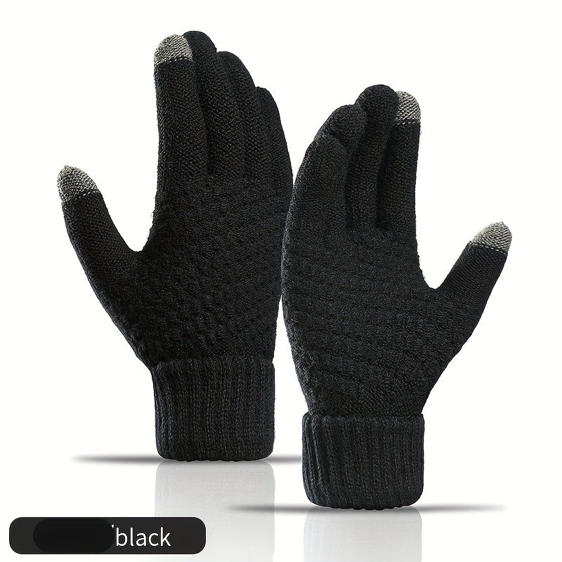 Gants en maille, 2 coloris, jaune et gris