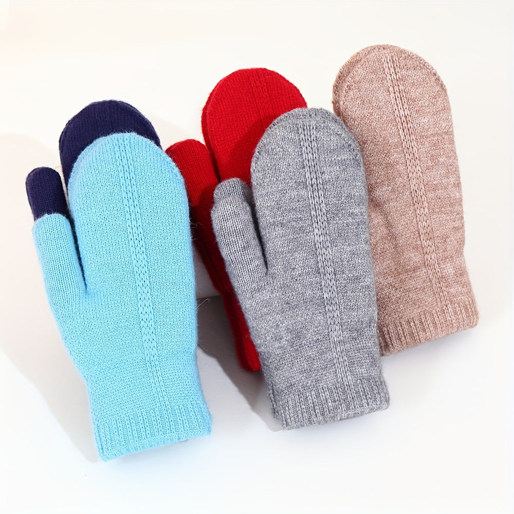 Gants mitaines doublés de ski en laine