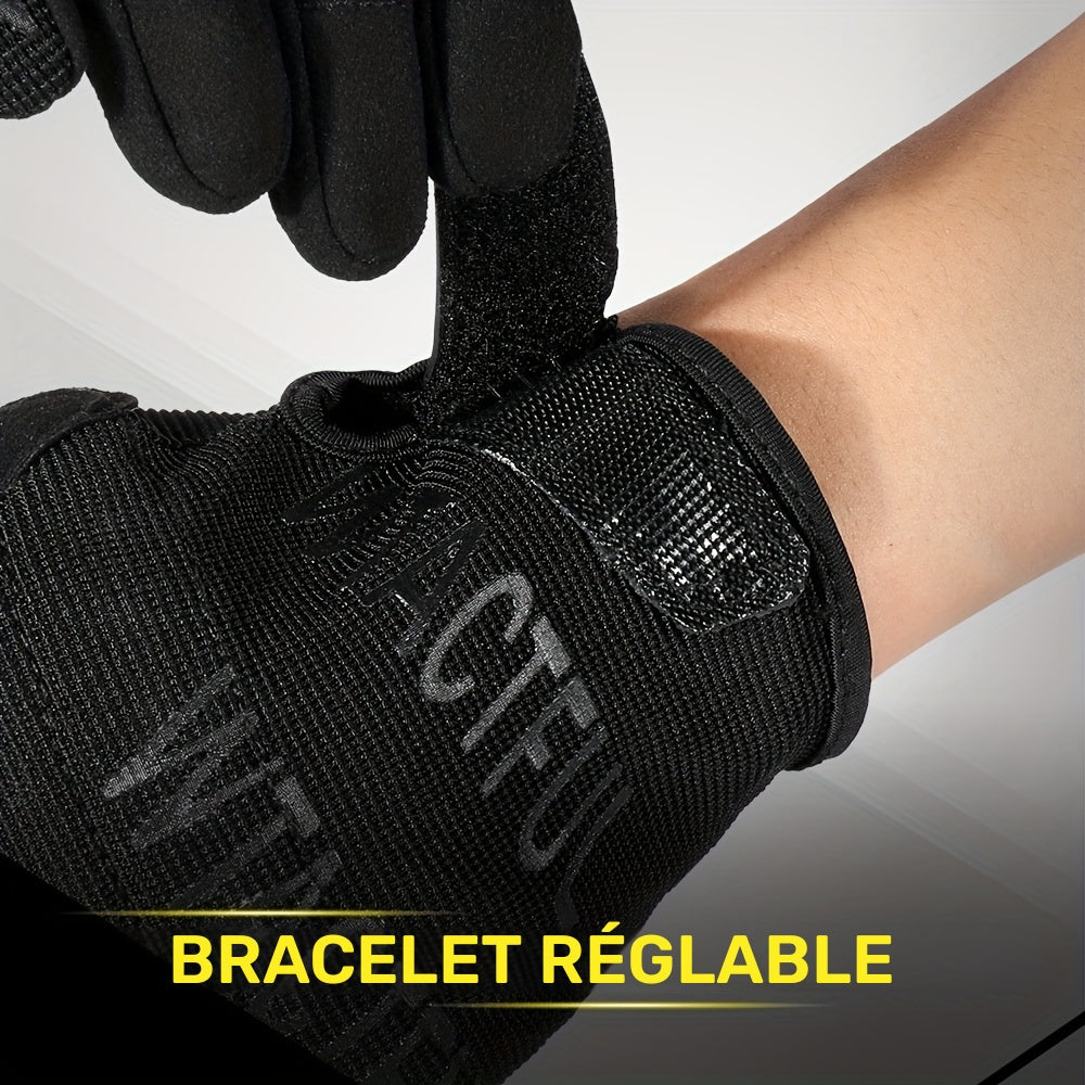 Gants de moto à paume renforcée à sangle de poignet