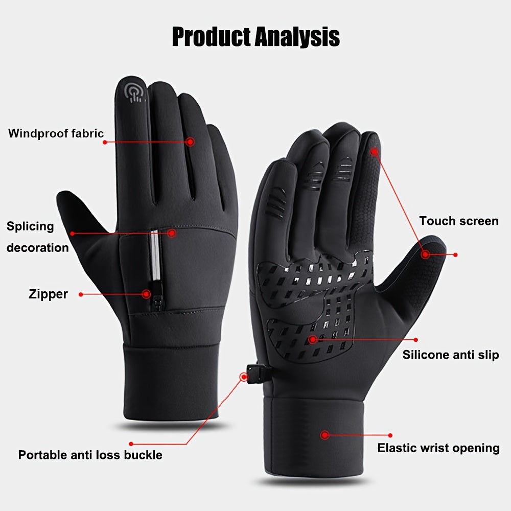Gants tactiles antidérapants à picots en softshell, gris