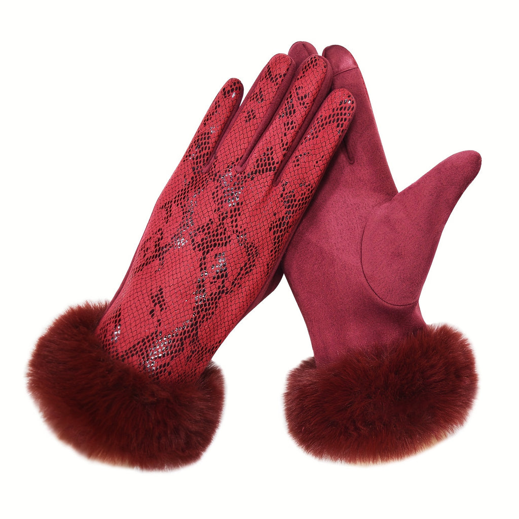 Gants coupe-vent en maille, 2 coloris, imprimé